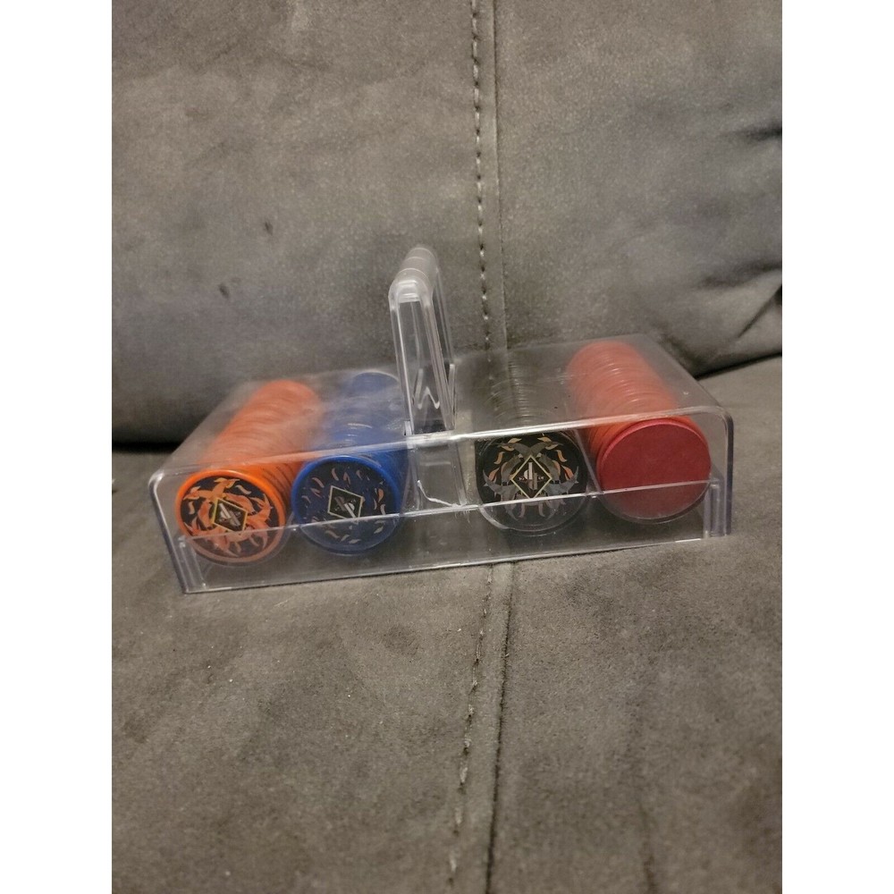 Professional Players ( PP ) Poker Chip Set 4 Colors 100 Piece Plus Case